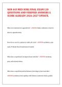 NUR 445 Medical-Surgical Final Exam 2026&colon; 120 Verified Questions & Answers Study Guide