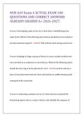NUR 445 Exam 4&colon; Disaster & Trauma Nursing &ndash; 100 Questions with Correct Answers &lpar;Graded A&plus;&rpar;