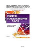 DIGITAL RADIOGRAPHY AND PACS 3RD EDITION BY  CARTER CHAPTER1 9 TESTBANK 2026-2027&period; QUESTIONS  WITH 100&percnt; CORRECT AND VERIFIED ANSWERS AND  EXPLANATION&period; LATEST  UPDATE&period;  A&plus; GRADE GUARANTEED&period;