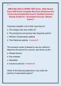 AMCA BILLING & CODING TEST Exam &comma; Most Recent  Exam 2026 Actual Complete Real Exam Questions And  Correct Answers&vert;&vert;Verified Exam&excl;&excl;&excl; &lpar;Verified Answers&rpar; &vert;  Already Graded A&plus; &vert; Guaranteed Success &vert; Newest  Exam&excl;&excl;&excl; 