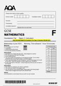 AQA GCSE MATHEMATICS Foundation Tier Paper 2 Calculator QP JUNE 2025