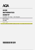 AQA GCSE MATHEMATICS 8300&sol;1F Foundation Tier Paper 1 Non-Calculator Mark scheme June 2025 
