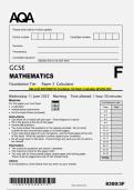 AQA GCSE MATHEMATICS Foundation Tier Paper 3 Calculator QP JUNE 2025