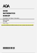AQA GCSE MATHEMATICS 8300&sol;2F Foundation Tier Paper 2 Calculator Mark scheme June 2025 