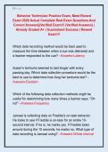 Behavior Technician Practice Exam&comma; Most Recent  Exam 2026 Actual Complete Real Exam Questions And  Correct Answers&vert;&vert;Verified Exam&excl;&excl;&excl; &lpar;Verified Answers&rpar; &vert;  Already Graded A&plus; &vert; Guaranteed Success &vert; Newest  Exam&excl;&excl;&excl;
