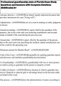 Professional guardianship state of Florida Exam Study Questions and Answers with Complete Solutions 2025Graded A&plus;