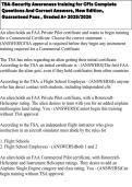 TSA-Security Awareness training for CFIs Complete Questions And Correct Answers&comma; New Edition&comma; Guaranteed Pass &comma; Graded A&plus; 2025&sol;2026