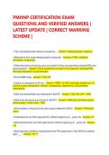 PMHNP CERTIFICATION EXAM QUESTIONS AND VERIFIED ANSWERS &vert; LATEST UPDATE &vert; CORRECT MARKING SCHEME &vert;