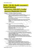 NR302 &sol; NR 302&colon; Health Assessment 1 Updated Questions and Answers &lpar;2026-2027&rpar; &lpar;Verified Answers&rpar;-Chamberlain University 