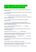 Sports Medicine Final Exam Study Guide with Complete Solutions