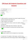 CPH Exam &lpar;All Subjects&rpar; TEST BANK 2026 &vert; Questions with 100&percnt; Correct Answers Complete &vert; Updated 2026 &sol; 2027 Verified by Experts