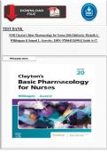 TEST BANK FOR Clayton&rsquo;s Basic Pharmacology for Nurses 20th Edition by Michelle J&period; Willihnganz & Samuel L&period; Gurevitz &comma; ISBN&colon; 9780443126994 &vert;&vert; Guide A&plus;&excl;&excl;&excl;&excl;