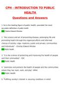 CPH - Introduction to Public Health 2026 &vert; Questions with 100&percnt; Correct Answers Complete &vert; Updated 2026 &sol; 2027 Verified by Experts
