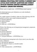 GENERAL STRUCTURAL PEST CONTROL 7A NEWEST 2025 ACTUAL EXAM COMPLETE  QUESTIONS AND CORRECT DETAILED ANSWERS &lpar;VERIFIED ANSWERS&rpar; &vert;ALREADY GRADED A&plus; &lpar;BRAND NEW VERSION&excl;&rpar;