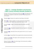 BIOL111 - Ecology Questions and Answers  &lpar;100&percnt; Correct Answers&rpar; Already Graded A&plus;