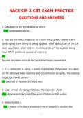 NACE BUNDLED EXAMS NACE CP1 and CP2 EXAM NACE CIP 1 CBT EXAM PRACTICE NACE 1 PN-RN NACE CIP Level 1 Study Guide QUESTIONS Latest 2026 &vert; Questions with 100&percnt; Correct Answers Complete &vert; Updated 2026 &sol; 2027 Actual Questions & Verified Answers A&plus; Grade 100&percnt; Gu