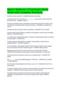 Sports Medicine 2 Final Exam Study Guide with Complete Solutions