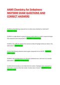 AAMI Chemistry for Embalmers MIDTERM EXAM QUESTIONS AND CORRECT ANSWERS