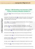 Biology 1108 Questions and Answers &lpar;100&percnt;  Correct Answers&rpar; Already Graded A&plus; 