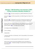 Biology 1108 Questions and Answers &lpar;100&percnt;  Correct Answers&rpar; Already Graded A&plus; 