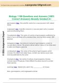 Biology 1108 Questions and Answers &lpar;100&percnt;  Correct Answers&rpar; Already Graded A&plus; 