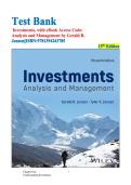 Investments 15th Edition Test Bank &ndash; Complete Chapter Questions & Answers for Jensen & Jensen