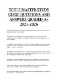 TCOLE Master Study Guide questions and answers GRADED A&plus; 2025-2026