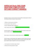 &sol;ASPEN Self Study CNSC EXAM QUESTIONS COMPLETE WITH OUTLINED CORRECT ANSWERS