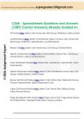 C268 - Spreadsheets Questions and Answers  &lpar;100&percnt; Correct Answers&rpar; Already Graded A&plus;