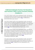 C268 Spreadsheets Practice Test Questions  and Answers &lpar;100&percnt; Correct Answers&rpar; Already  Graded A&plus;