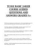 TCOLE Basic Jailer Course guided questions and answers GRADED A&plus;