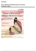 FULL TEST BANK FOR Perry&rsquo;s Maternal Child Nursing Care in Canada 3rd Edition Keenan-Lindsay&vert; Complete Verified Questions & Answers