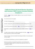 California Drivers Ed Permit Review Questions  and Answers &lpar;100&percnt; Correct Answers&rpar; Already  Graded A&plus;