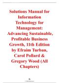 Information Technology for Management&colon; Advancing Sustainable&comma; Profitable Business Growth&comma; 11th Edition &ndash; Efraim Turban&comma; Carol Pollard&comma; Gregory Wood &ndash; ISBN 9781118890790 &ndash; Solutions Manual &lpar;All Chapters Covered 1&ndash;14&rpar;