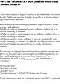 PSYC 435- Abnormal-Ch&period;1 Exam Questions With Verified Answers Graded A&plus;