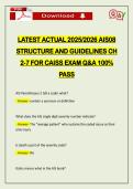 LATEST ACTUAL 2026 AIS08 STRUCTURE AND GUIDELINES CH 2-7 FOR CAISS EXAM Q&A 100&percnt; PASS