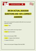 3M 304 ACTUAL 2026 QUESTIONS AND 100&percnt; CORRECT ANSWERS