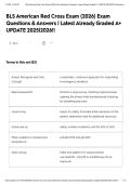 BLS American Red Cross Exam &lpar;2026&rpar; Exam Questions & Answers &vert; Latest Already Graded A&plus; UPDATE 2025&vert;2026&excl;&excl;