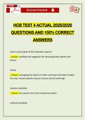 HCB TEST 4 ACTUAL 2026 QUESTIONS AND 100&percnt; CORRECT ANSWERS