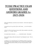 TCOLE PRACTICE EXAM QUESTIONS AND ANSWERS GRADED A&plus; 2025-2026
