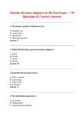 Florida All-Lines Adjuster &lpar;6-20&rpar; Test Exam &mdash; 70 Questions & Correct Answers