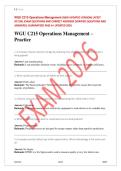 WGU C215 Operations Management Practice Exam 2026 &vert; High‑Yield Study Questions & Answers