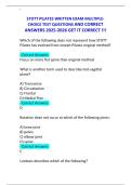 STOTT PILATES WRITTEN EXAM MULTIPLE- CHOICE TEST QUESTIONS AND CORRECT ANSWERS 2025-2026 GET IT CORRECT &excl;&excl;&excl;