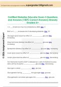 Certified Diabetes Educator Exam 3 Questions  and Answers &lpar;100&percnt; Correct Answers&rpar; Already  Graded A&plus;