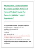 Intuit Academy Tax Level 2 Practice Examination Questions And Correct Answers &lpar;Verified Answers&rpar; Plus Rationales 2026 Q&A &vert; Instant Download Pdf