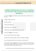 Certified Diabetes Educator Exam 6 Questions  and Answers &lpar;100&percnt; Correct Answers&rpar; Already  Graded A&plus; 