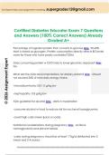 Certified Diabetes Educator Exam 7 Questions  and Answers &lpar;100&percnt; Correct Answers&rpar; Already  Graded A&plus; 