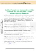 Certified Pennsylvania Evaluator Exam &lpar;CPE&rpar;  Questions and Answers &lpar;100&percnt; Correct  Answers&rpar; Already Graded A&plus; 