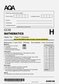 AQA GCSE MATHEMATICS Higher Tier Paper 3 Calculator QP JUNE 2025