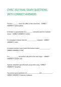 CMSC 202 FINAL EXAM QUESTIONS WITH CORRECT ANSWERS
